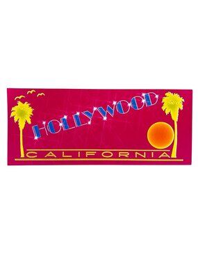 1985 Hollywood CA Vintage Panorama Postcard Peel n Stick Bumper Sticker